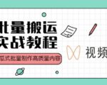 视频号批量搬运实战操作运营赚钱教程，傻瓜式批量制作高质量内容【附视频教程+PPT】-吗喽副业资源站