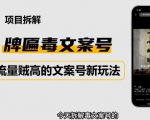 2023抖音快手毒文案新玩法，牌匾文案号，起号快易变现-吗喽副业资源站