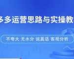 拼多多店铺运营思路与实操教程，快速学会拼多多开店和运营，少踩坑，多盈利-吗喽副业资源站