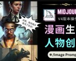 Midjourney V4版本操作教程：2个简单参数，完成漫画生成，人物创建-吗喽副业资源站
