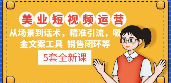 5套·美业短视频运营课从场景到话术·精准引流·吸金文案工具·销售闭环等-吗喽副业资源站