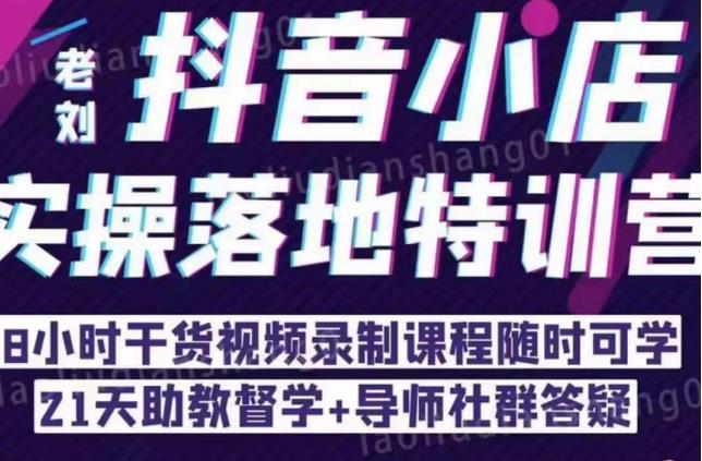 抖音小店实操落地特训营：抖音小店无货源精细化运营，抖店商品卡流量（22节）-吗喽副业资源站