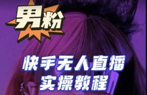 【男粉落地项目】零基础玩转男粉快手无人直播月入3w+，2023快手无人直播实操教程-吗喽副业资源站