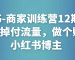 小红书-商家训练营12期：让商家丢掉付流量，做个赚钱的小红书博主-吗喽副业资源站