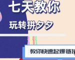 拼多多快速起爆链接思路1.0课程，七天教你玩转拼夕夕，教你快速起爆链接-吗喽副业资源站