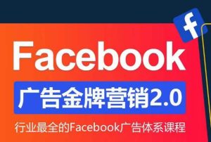 Facebook广告营销体系化教程，Facebook广告金牌营销2.0，行业最全的Facebook广告体系课程-吗喽副业资源站