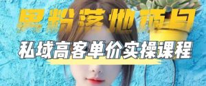 【男粉落地项目】零基础玩转男粉短视频转私域日产500+,2023男粉高客单价实操教程-吗喽副业资源站