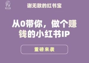 谢无敌·小红书运营大宝典,从0带你做个赚钱的小红书IP-吗喽副业资源站