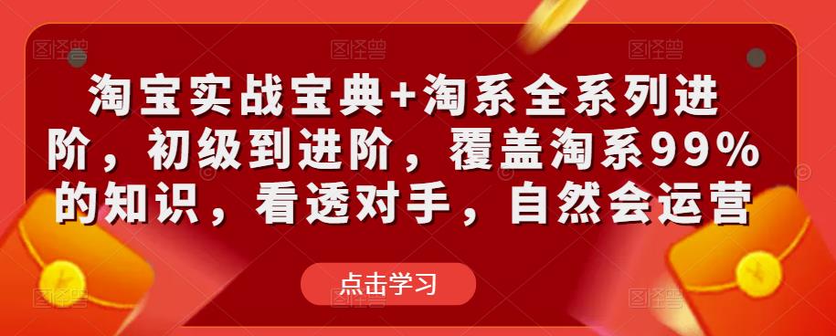 淘宝实战宝典+淘系全系列进阶，初级到进阶，覆盖淘系99%的知识，看透对手，自然会运营-吗喽副业资源站