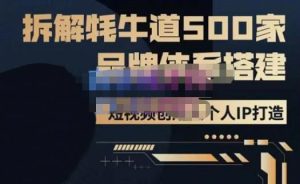 牛牛·500家餐饮品牌搭建&短视频深度解析,拆解牦牛道500家品牌体系搭建-吗喽副业资源站