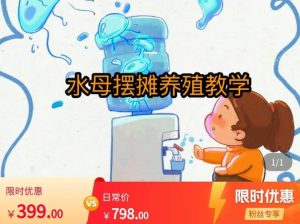 水母摆摊教学，包括摆摊技术、养殖技术、拿货渠道、抖音运营等-吗喽副业资源站