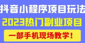 抖音小程序9.0新技巧,2023热门副业项目,动动手指轻松变现-吗喽副业资源站