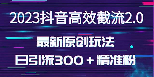 日引300＋创业粉，独家抖音高效截流2.0玩法（价值1280）-吗喽副业资源站