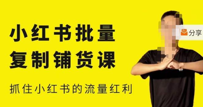 张宾·小红书批量复制铺货课，小红书0-1快速起号变现玩法，抓住小红书的流量红利（更新2023年3月）-吗喽副业资源站