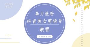 抖音快手暴力涨粉美女混剪视频教程，百分百过原创图片教程！附带违规申诉方法-吗喽副业资源站