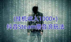 抖音Steam撸音浪玩法,挂机一天收入1000+不露脸 不说话 不封号 社恐人群福音-吗喽副业资源站