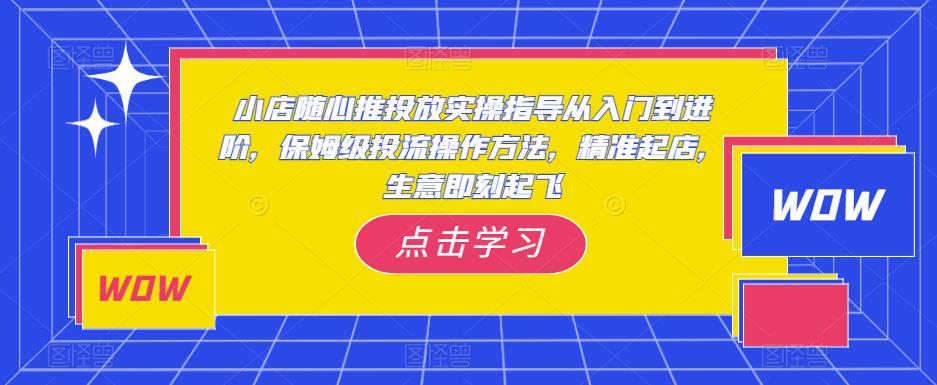 小店随心推投放实操指导从入门到进阶，保姆级投流操作方法，精准起店，生意即刻起飞-吗喽副业资源站