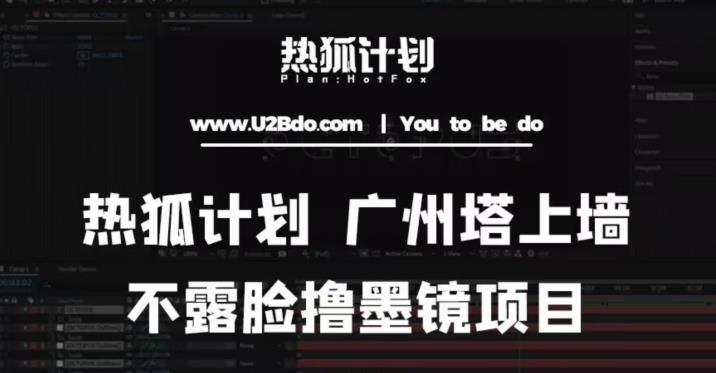 热狐计划抖音无人直播广州塔上墙，不露脸撸墨镜项目（素材+教程+插件）-吗喽副业资源站