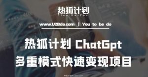 热狐计划：王大陆ChatGpt多重变现实操课，多种模式快速变现-吗喽副业资源站