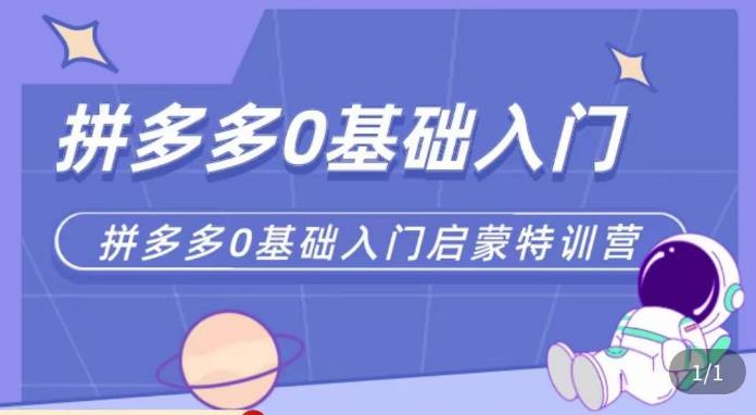六一电商·拼多多运营0-1实操特训营，拼多多从基础到进阶的可实操玩法-吗喽副业资源站