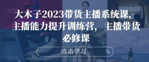 大木子2023带货主播系统课,主播能力提升训练营,主播带货必修课-吗喽副业资源站