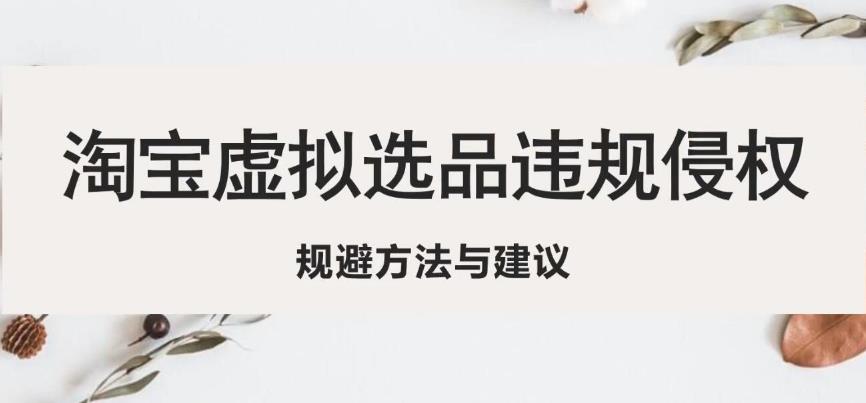 淘宝虚拟违规侵权规避方法与建议，6个部分详细讲解，做虚拟资源必看-吗喽副业资源站