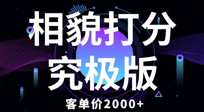 相貌打分究极版，客单价2000+纯新手小白就可操作的项目-吗喽副业资源站
