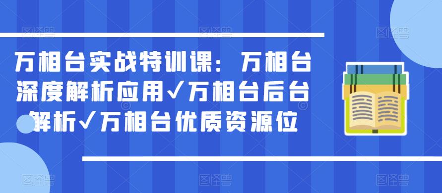 万相台实战特训课：万相台深度解析应用✔万相台后台解析✔万相台优质资源位-吗喽副业资源站