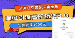 亲测日引50+精准粉，闲鱼引流高阶玩法3.0，实操变现3000元【揭秘】-吗喽副业资源站