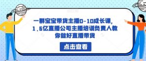 一群宝宝带货主播0-10成长课,1.6亿直播公司主播培训负责人教你做好直播带货-吗喽副业资源站