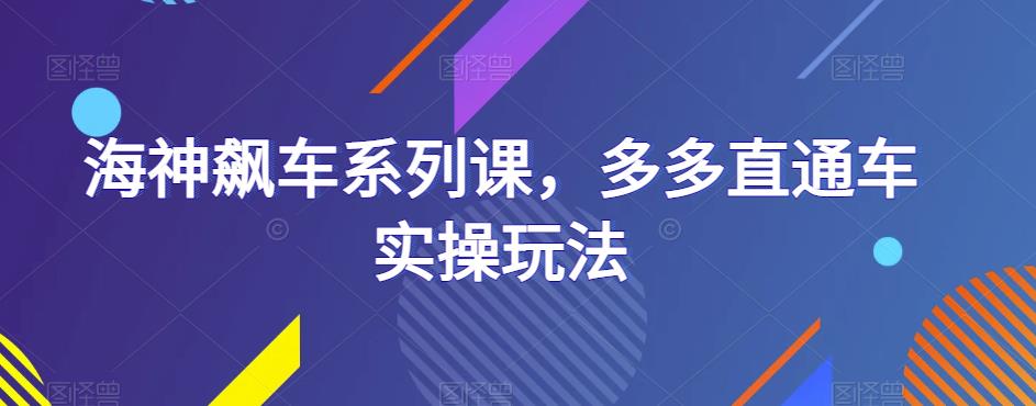 海神飙车系列课，多多直通车实操玩法-吗喽副业资源站