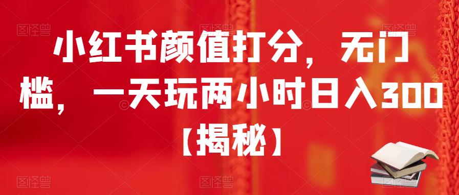 小红书颜值打分，无门槛，一天玩两小时日入300+【揭秘】-吗喽副业资源站