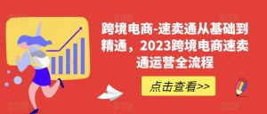 跨境电商-速卖通从基础到精通,2023跨境电商速卖通运营全流程-吗喽副业资源站