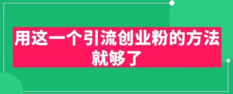 用这一个引流创业粉的方法就够了，PPT短视频引流创业粉【揭秘】-吗喽副业资源站