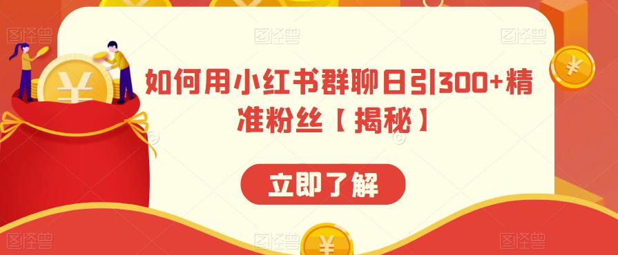 如何用小红书群聊日引300+精准粉丝【揭秘】-吗喽副业资源站
