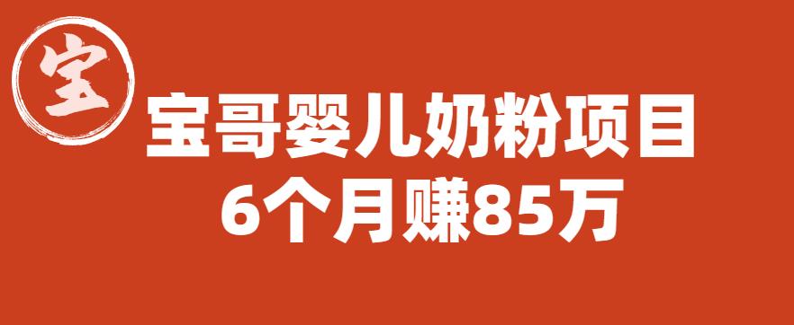 宝哥婴儿奶粉项目，6个月赚85w【图文非视频】【揭秘】-吗喽副业资源站