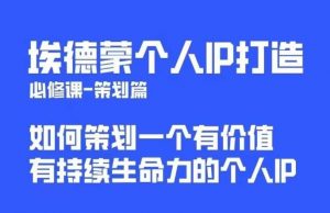 埃德蒙普通人都能起飞的个人IP策划课，如何策划一个优质个人IP-吗喽副业资源站