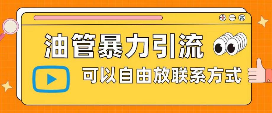油管暴力引流，可以自由放联系方式【揭秘】-吗喽副业资源站