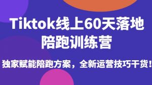 Tiktok线上60天落地陪跑训练营，独家赋能陪跑方案，全新运营技巧干货-吗喽副业资源站