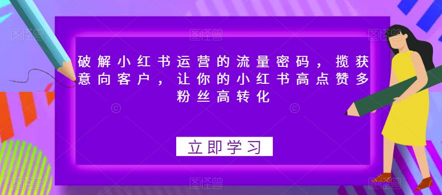 破解小红书运营的流量密码，揽获意向客户，让你的小红书高点赞多粉丝高转化-吗喽副业资源站