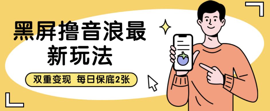 黑屏撸音浪最新玩法，双重变现，每日保底2张【揭秘】-吗喽副业资源站