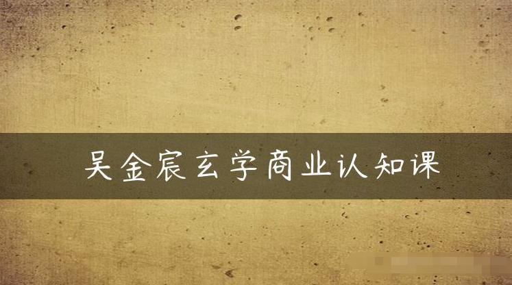 吴金宸玄学商业认知课，传统文化商业认知课-吗喽副业资源站