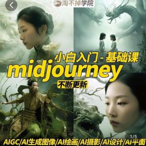 淘不掉学院·midjourney小白入门基础，​AI摄影+AI设计+AI绘画-AIGC作图-吗喽副业资源站