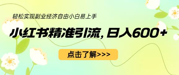 小红书精准引流，小白日入600+，轻松实现副业经济自由（教程+1153G资源）-吗喽副业资源站