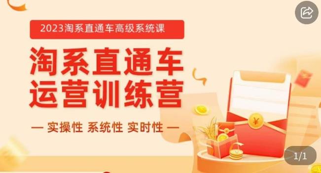 冠东·2023淘系直通车高级系统课，​实操性，系统性，实时性，直通车完整体系教学-吗喽副业资源站