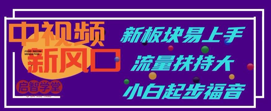 中视频新风口，新板块易上手，流量扶持大，小白起步福音【揭秘】-吗喽副业资源站