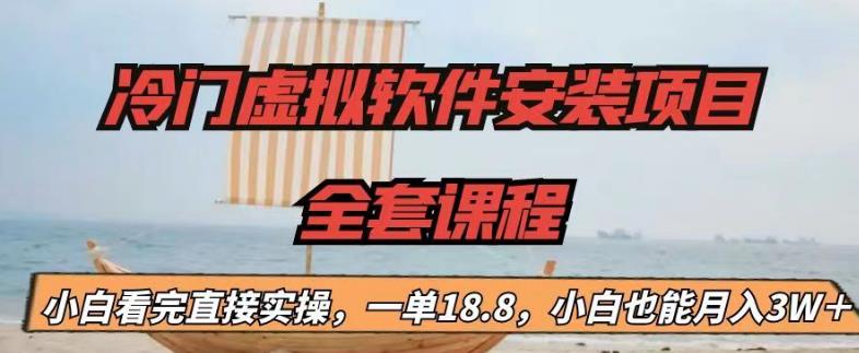 冷门虚拟软件安装项目，一单18.8，小白也能月入3W＋【揭秘】-吗喽副业资源站