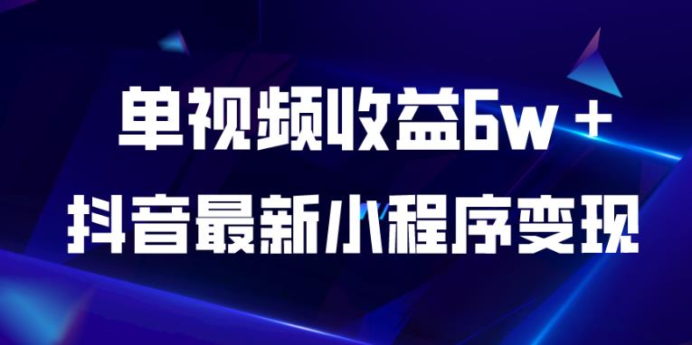 抖音最新小程序变现项目，单视频收益6w＋，小白可做【揭秘】-吗喽副业资源站