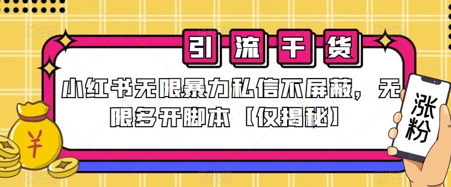 小红书无限暴力私信不屏蔽，无限多开脚本【仅揭秘】-吗喽副业资源站