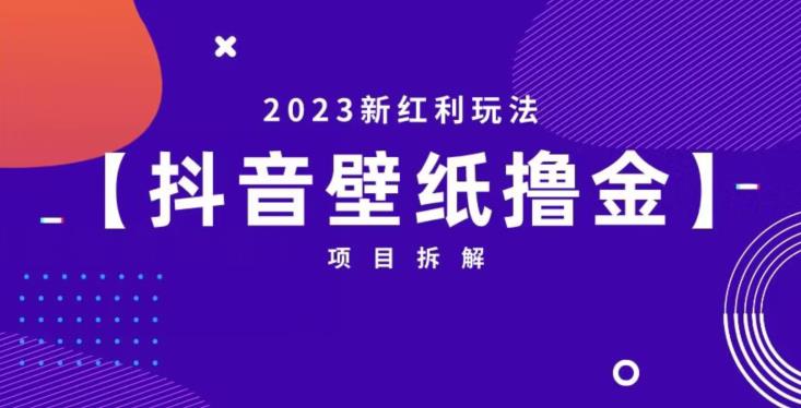 抖音壁纸小程序创作者撸金项目，2023新红利玩法【项目拆解】-吗喽副业资源站